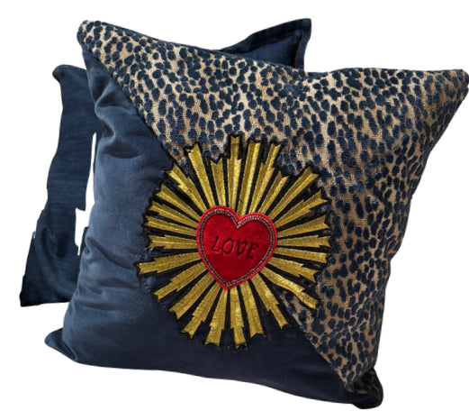 Decorative Pillow — LOVE Heart Embroidery